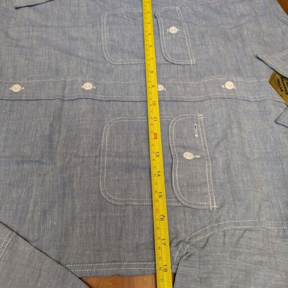 New Ely & Walker Mens Solid Gray/Blue Ultra-Press Western Button Up Shirt Sz 14 - Picture 11 of 16